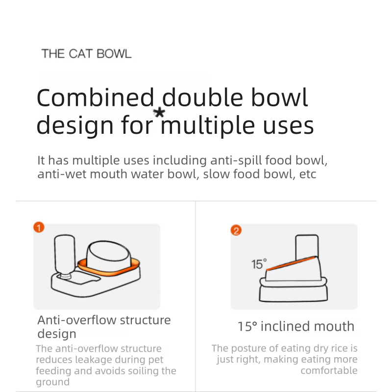 Grey and White Cat & Dog Feeding Station with Water Dispenser – Elevated Stainless Steel Pet Bowl Set with Slow Feeder, Anti-Spill Design and Automatic Water Supply