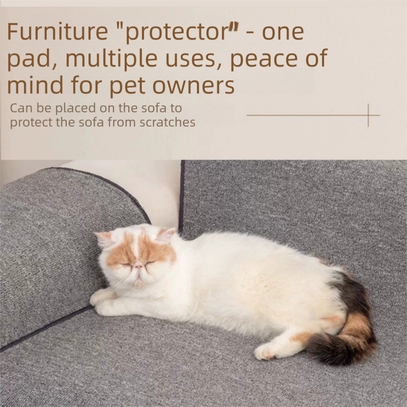 Brown S size 40*60cm Soft Cat Scratching Mat & Lounge Bed – Durable Furniture Protector Rug, Washable Scratch Pad for Cats and Small Pets