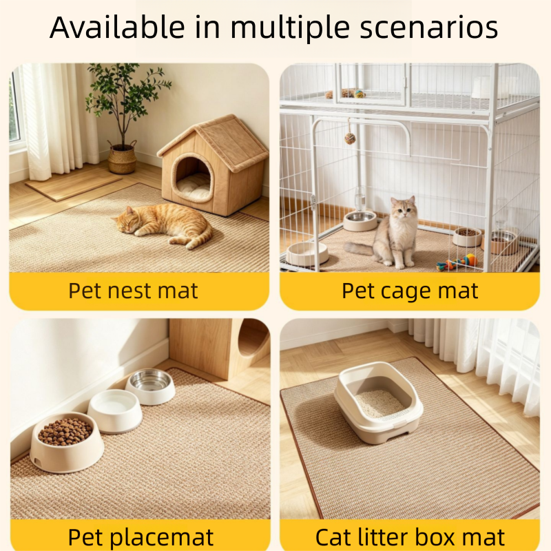 Grey S size 40*60cm Soft Cat Scratching Mat & Lounge Bed – Durable Furniture Protector Rug, Washable Scratch Pad for Cats and Small Pets