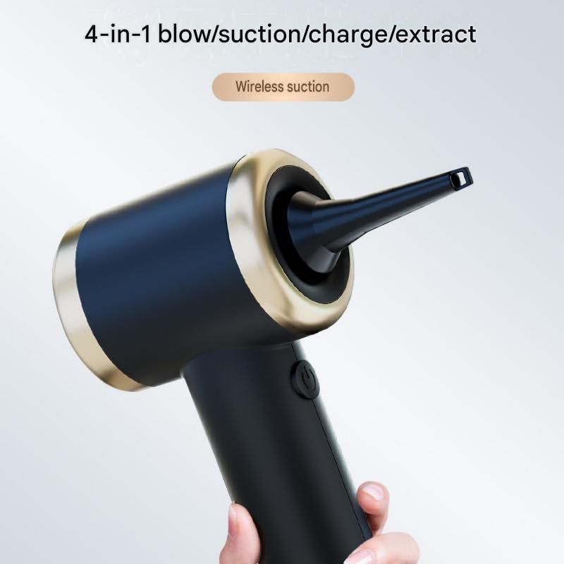 Black Handheld Cordless Vacuum Cleaner Air Duster 4-in-1 Mini Vacuum Blower Rechargeable Portable Auto Home Cleaning Tool
