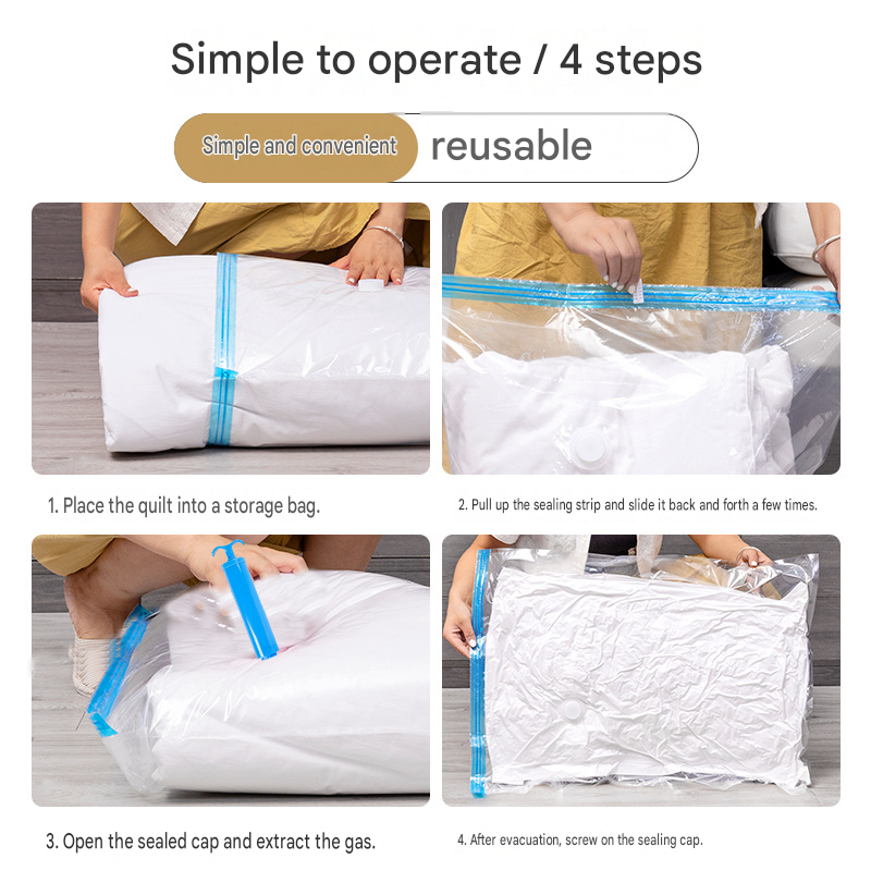 11-piece Vacuum Storage Bags Set(2 small, 2 medium, 3 large, 3 extra large, 1 hand pump)- Heavy Duty Space Saving Compression Bags for Clothes Quilts Bedding Moisture Proof Wardrobe Organisation Travel Storage Reusable Durable Seal