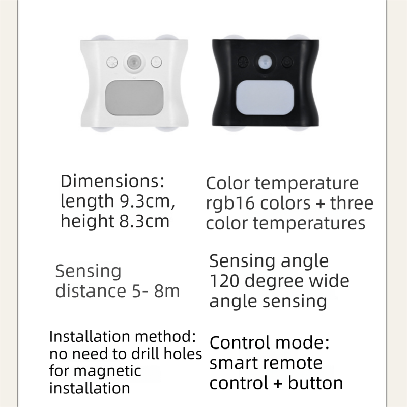 3PCS Smart Home Atmosphere Set – Green USB Rechargeable Camera Humidifier & 2pcs Black RGB Motion Sensor Wall Light, Magnetic Wireless Night Lamp with Remote Control for Bedroom, Living Room & Office