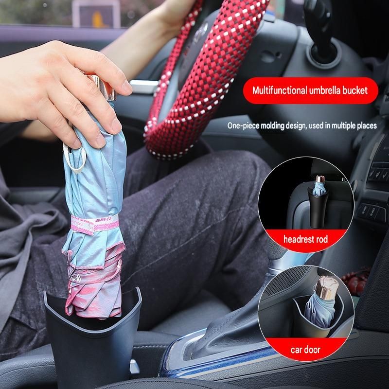 Car Umbrella Storage Bucket—a hanging storage container that is convenient to use; suitable for seatbacks or car doors, it is compact, practical, and doubles as a trash bin.