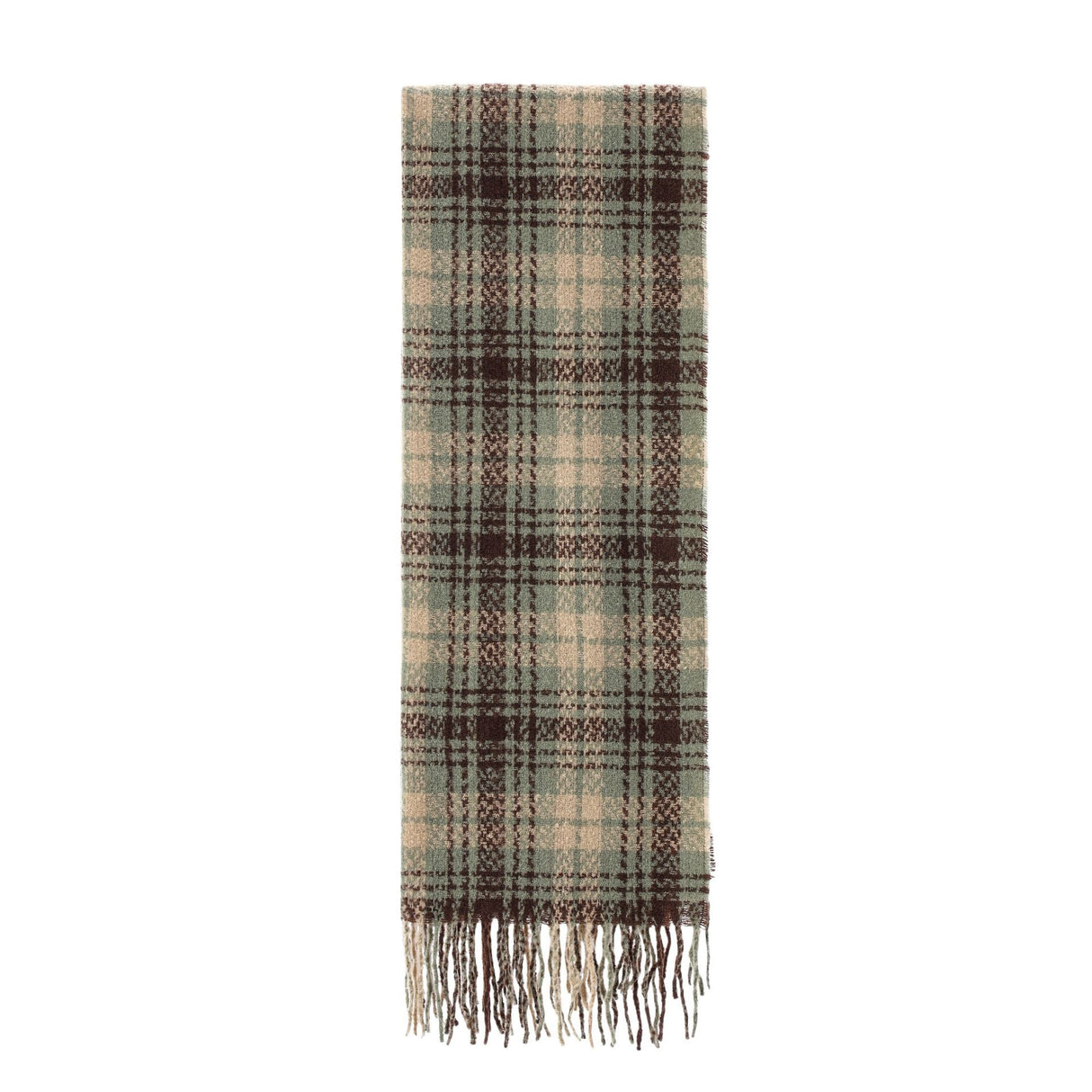 Striped Wool-Blend Beanie & Plaid Fringed Scarf Set — Soft Knit Hat (36 x 26 cm) and Oversized Shawl (200 x 65 cm); A Must-Have for Christmas and Cold Weather