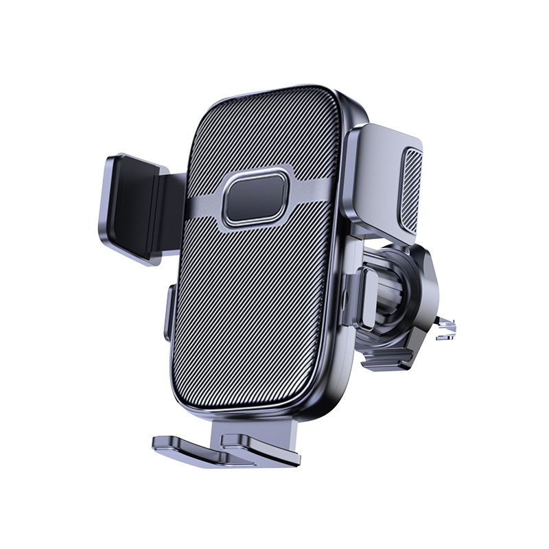 Universal Car Air Vent Phone Mount (Black Textured Finish) — 360° Adjustable, Non-slip Navigation Holder, Compatible with Most Smartphones