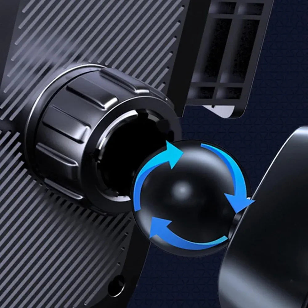 Universal Car Air Vent Phone Mount (Black Textured Finish) — 360° Adjustable, Non-slip Navigation Holder, Compatible with Most Smartphones