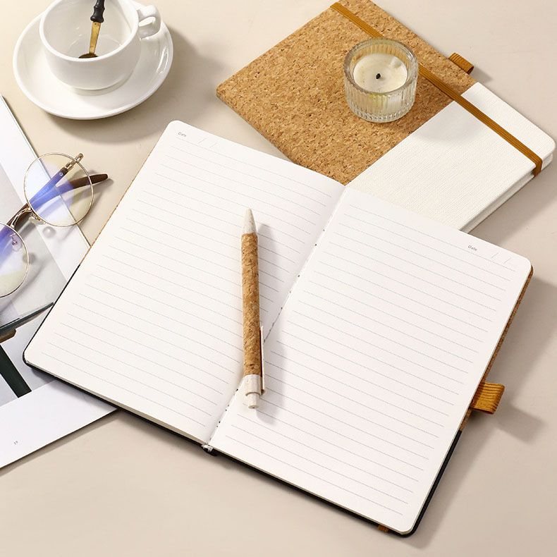 White Eco-Friendly Cork A5 Notebook Gift Set with Matching Pen Business Journal Office Meeting Writing Gift