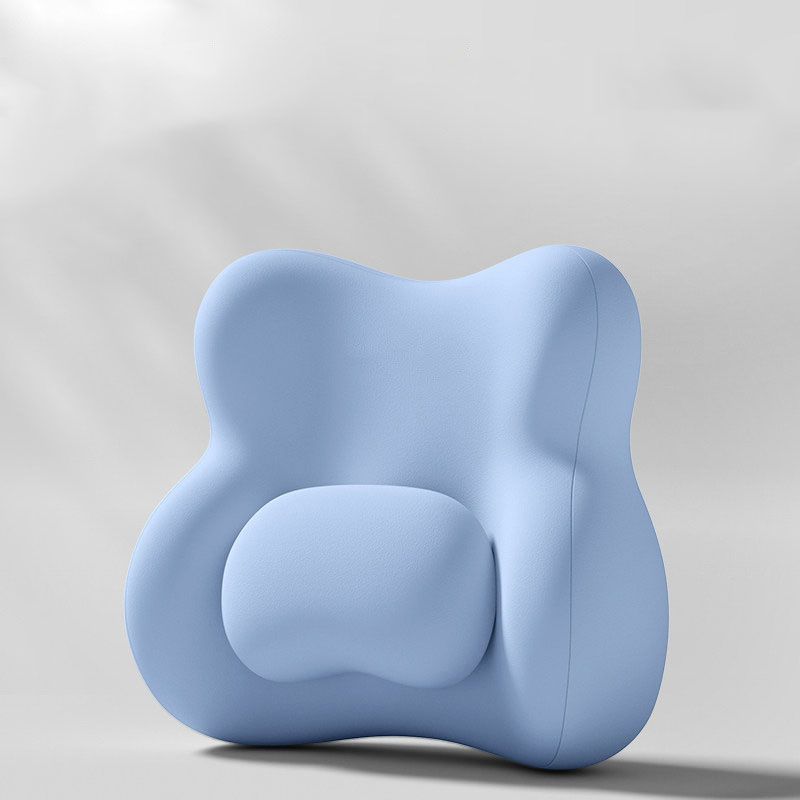 Blue Ergonomic Memory Foam Lumbar Support Cushion for Office Chair, Adjustable Lower Back Pillow with Dual Side Support, Orthopedic Back Rest for Desk Chair, Car Seat and Home Office