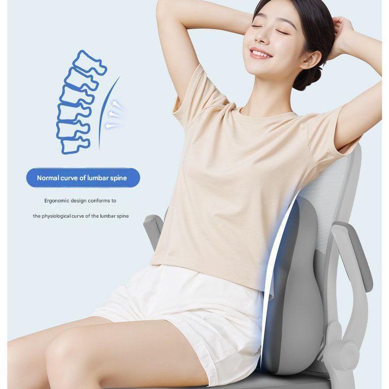 Blue Ergonomic Memory Foam Lumbar Support Cushion for Office Chair, Adjustable Lower Back Pillow with Dual Side Support, Orthopedic Back Rest for Desk Chair, Car Seat and Home Office