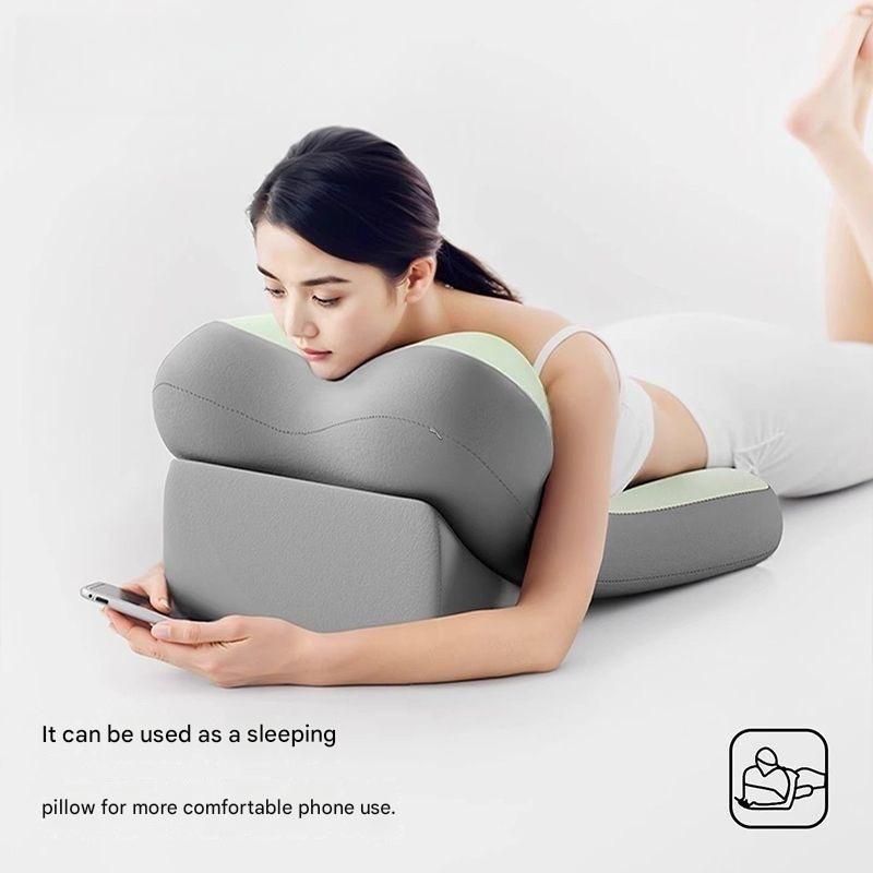 Beige Memory Foam Reading Pillow & Back Support Cushion with Adjustable Wedge, Ergonomic Neck and Lumbar Support for Bed, Sofa, Reading, Gaming and Relaxation