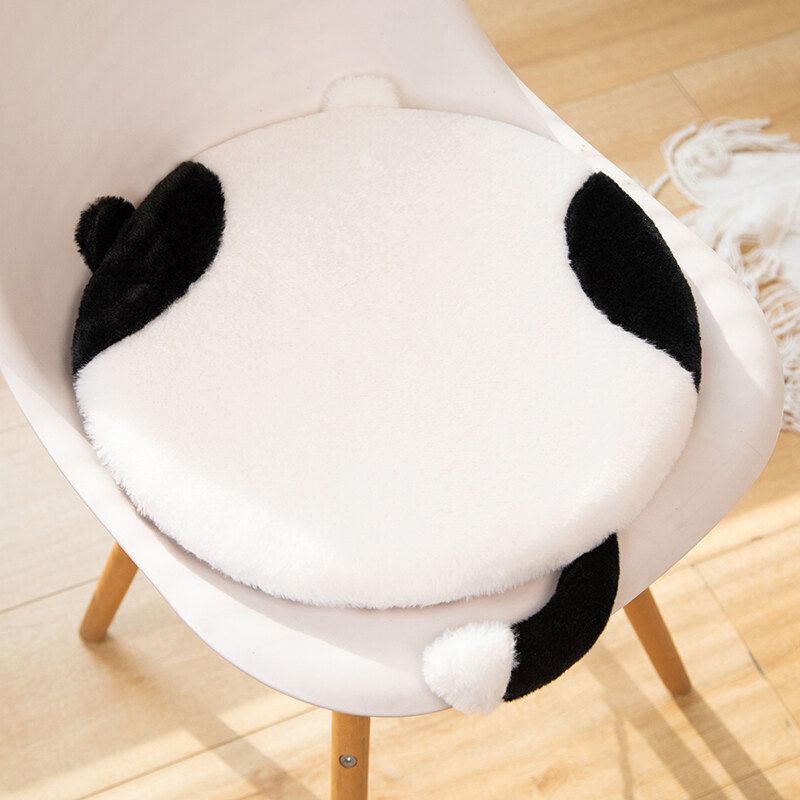 40cm Round Cat-Themed Seat Cushion (Black and White Cat) — Slow-Rebound Memory Foam, Soft Plush, Washable — Ideal for Office Chairs, Bedrooms, Dorms, and Reading Nooks