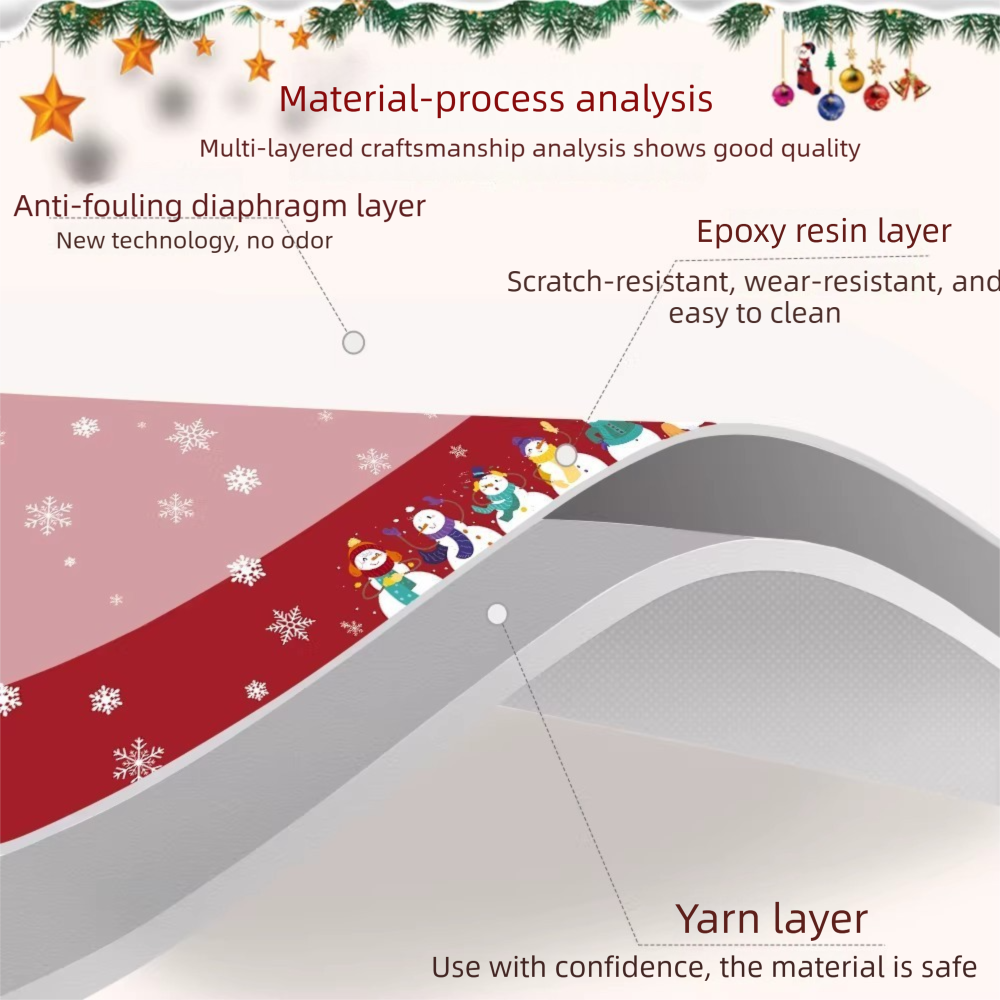 Christmas Waterproof Tablecloth (Snowflake pattern)140 x 140cm Festive Holiday Dining Table Cover Oil-Resistant Wipe Clean Christmas Home Decoration
