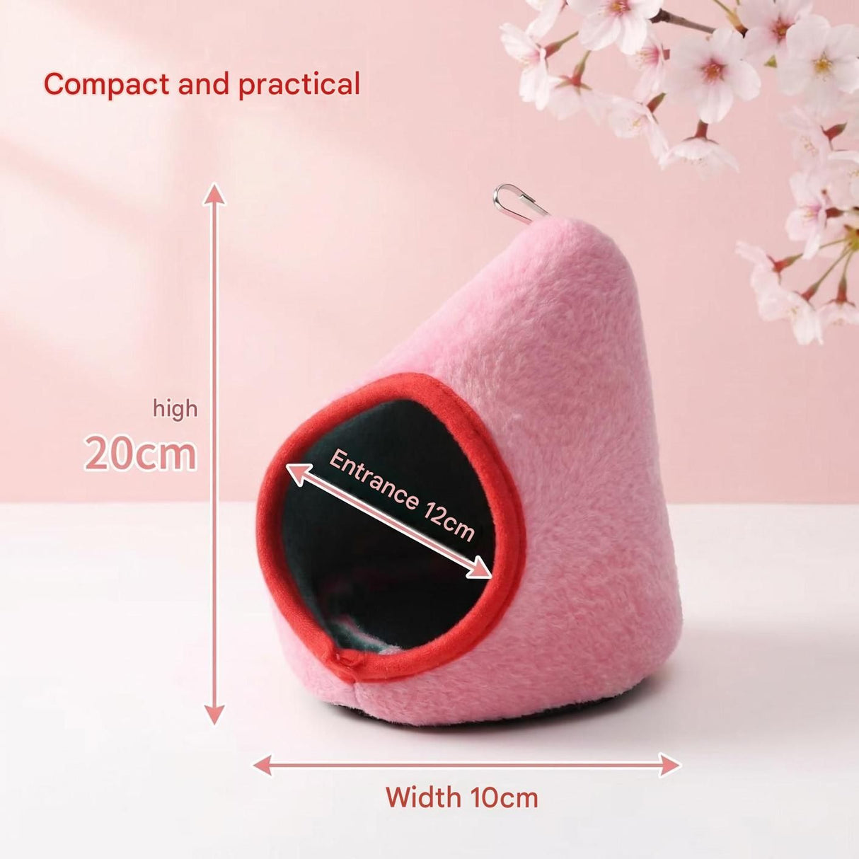 Pink Soft Cozy Hamster Bed Small Pet Sleeping Nest for Winter Guinea Pig, Hamster, Sugar Glider, Safe & Warm Hideaway