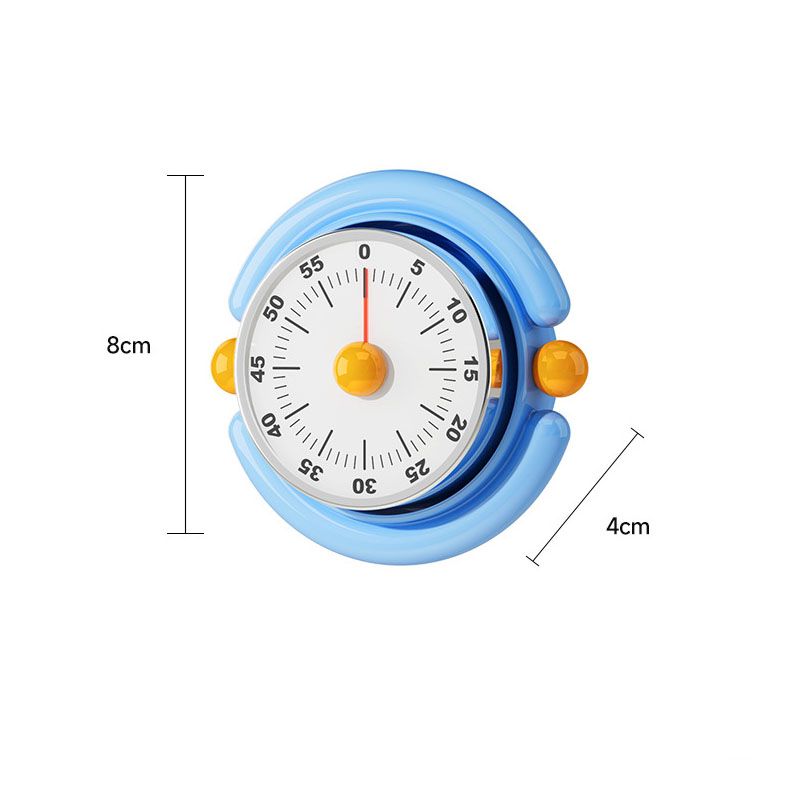 Yellow Visual Mechanical Kitchen Timer with Magnetic Backing - Battery-Free Countdown Alarm for Cooking, Study & Time Management