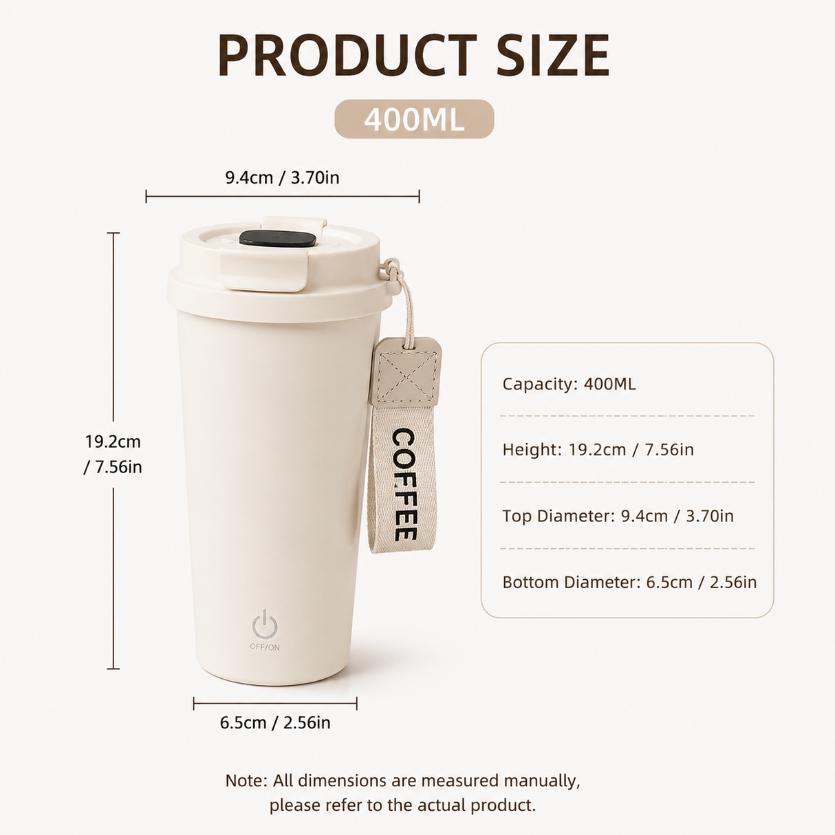 Automatic Stirring Coffee Mug 400ml USB Rechargeable Magnetic Mixing Tumbler with Smart Temperature Display Splash Resistant Lid Portable Coffee Cup for Home Office Travel Gym