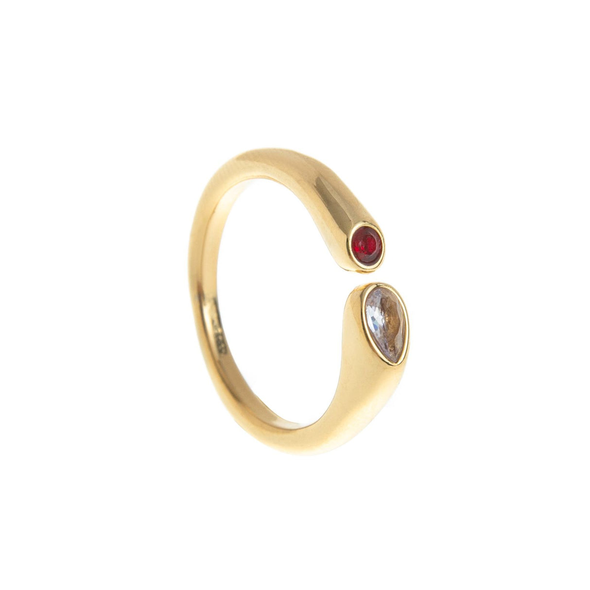 Adjustable Birthstone(June) Open Ring Set 18K Gold Plated Stainless Steel Minimalist Dainty Stackable Gemstone Rings Personalized Jewelry Gift Box Included Everyday Wear Gift