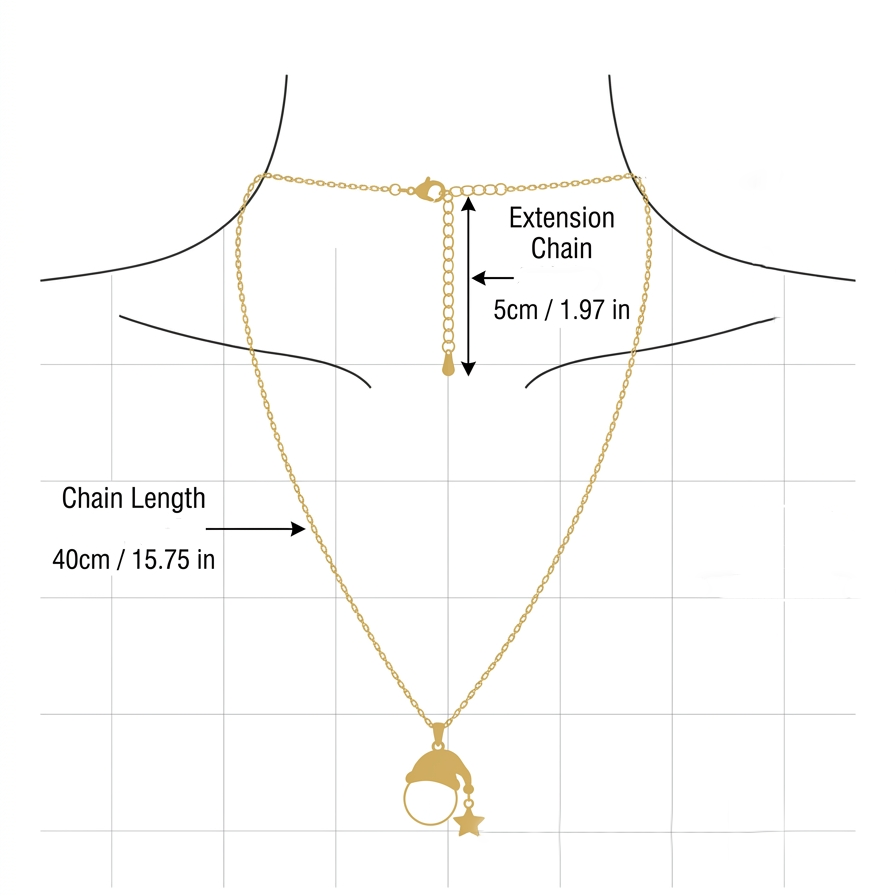 Pearl Santa Hat Star Necklace – Gold Plated Dainty Christmas Pendant Necklace with Faux Pearl & Star Charm, Includes Gift Box, Elegant Holiday Gift Jewelry for Women