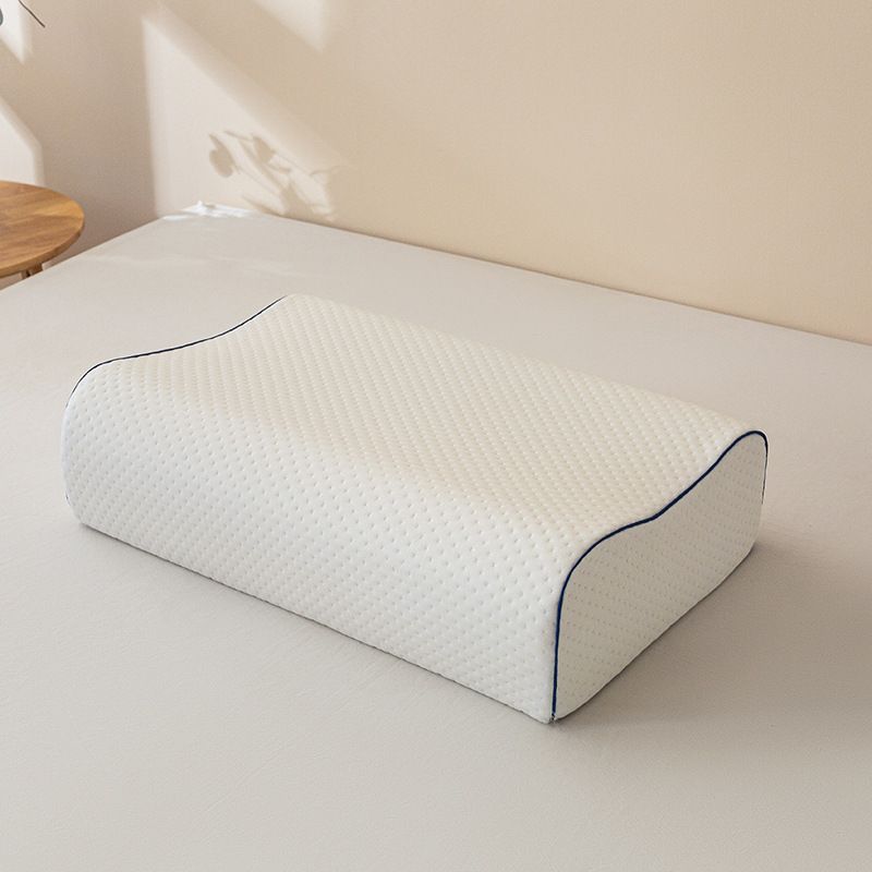 Memory Foam Pillow - 1 Piece Cervical Support Pillow with Bamboo Fibre Fabric 60x40x16/14cm for Home Sleeping