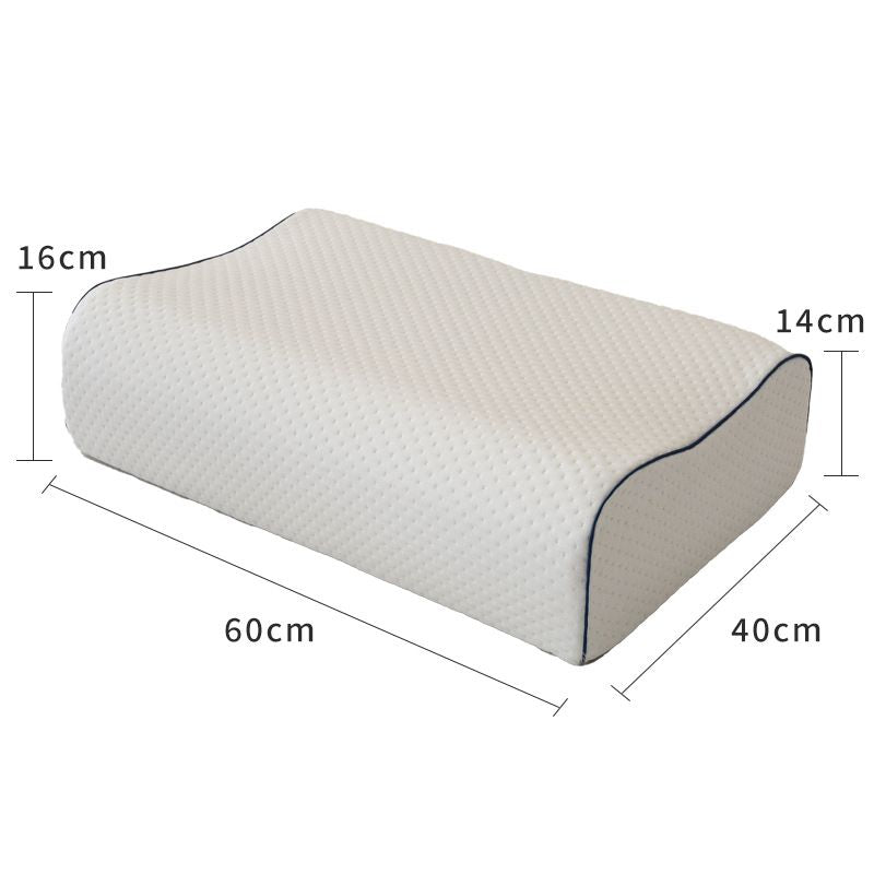 Memory Foam Pillow - 1 Piece Cervical Support Pillow with Bamboo Fibre Fabric 60x40x16/14cm for Home Sleeping