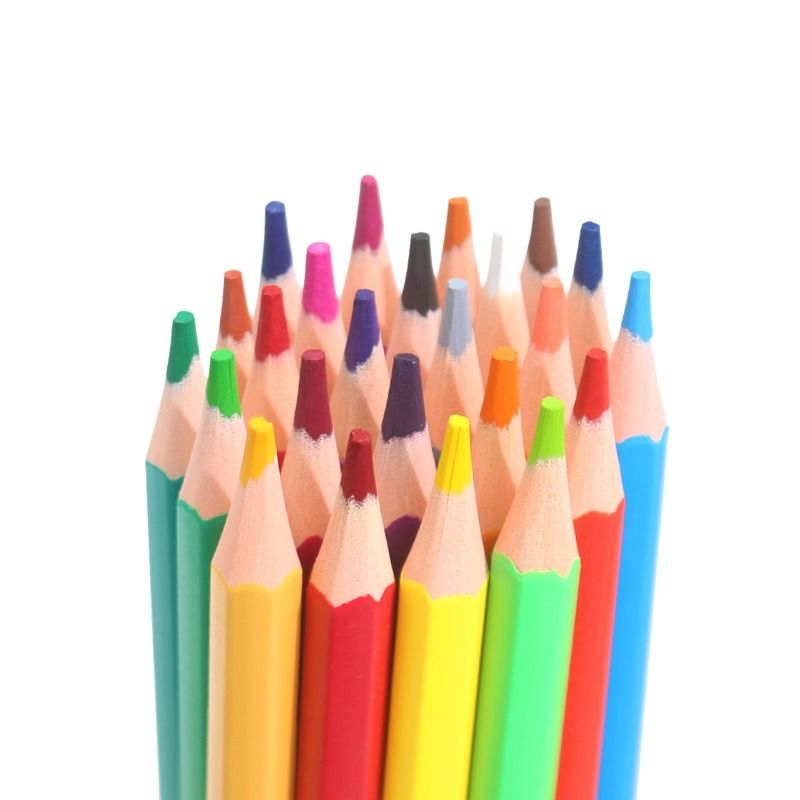 24-Colour Coloured Pencil Set - Hexagonal Drawing Pencils with Vibrant Assorted Colours, Metal Storage Tin for Sketching, Colouring, Illustration and Art