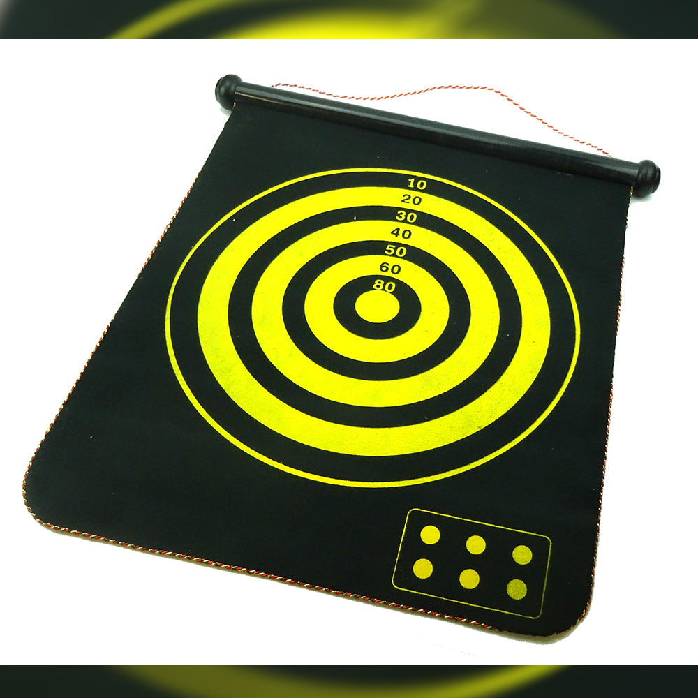 17 Magnetic Rollup Dart Board 6 Darts Large Double Side Dartboard Game