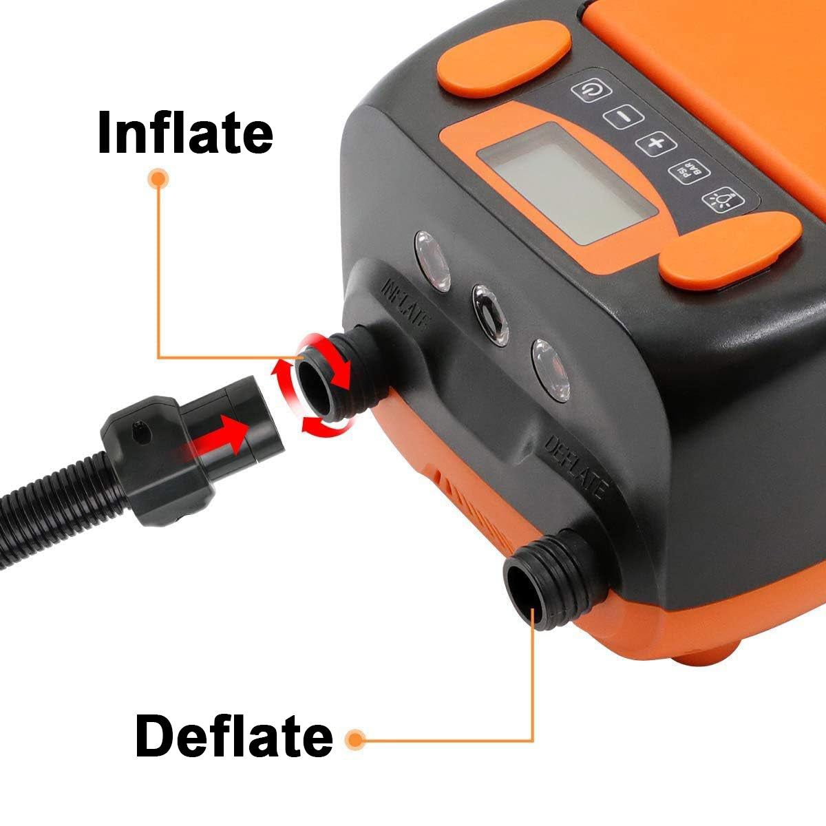 Electric & Battery Powered HT-790 High Pressure SUP Electric Air Pump 12V DC Paddle Board 16/20PSI Auto-Off