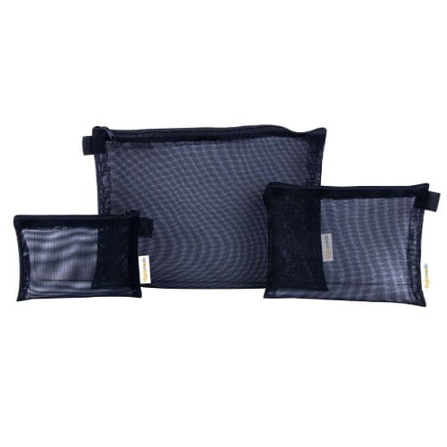 Travel Essentials: 3-Piece Zippered Cosmetic Organizer Mesh Bag Set