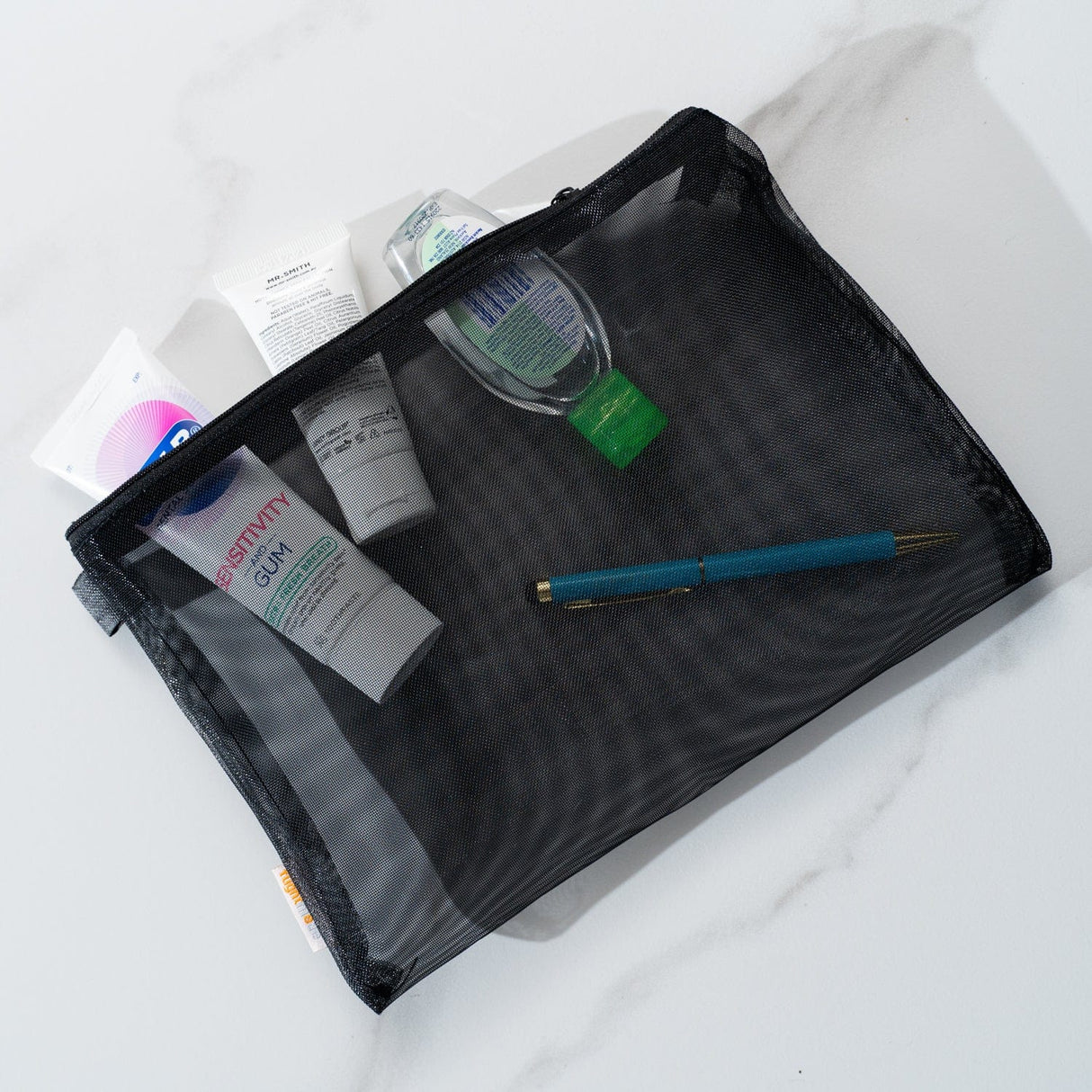 Travel Essentials: 3-Piece Zippered Cosmetic Organizer Mesh Bag Set