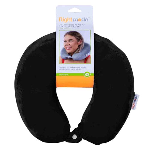 Deluxe Memory Foam Travel Pillow Black