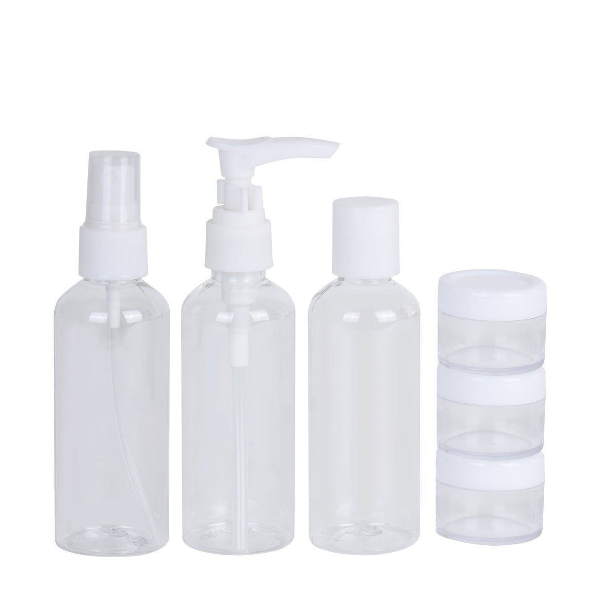 Travel Essentials: 6-Piece Reusable Bottle Set with Convenient PVC Storage Bag