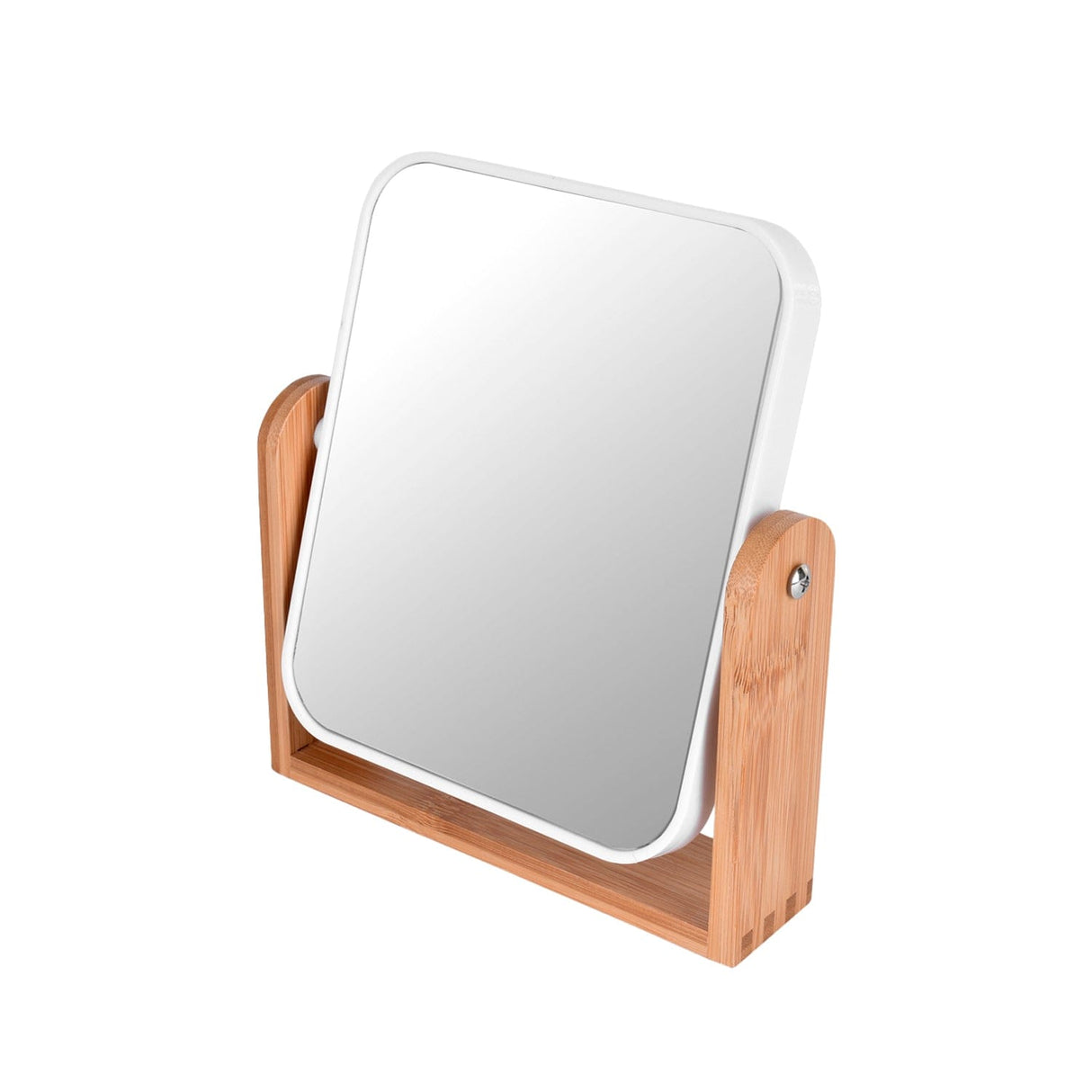 Bamboo Stand Double Sided Magnification Makeup Mirror