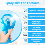 Lazy Dayz Water Spray Fan - Blue