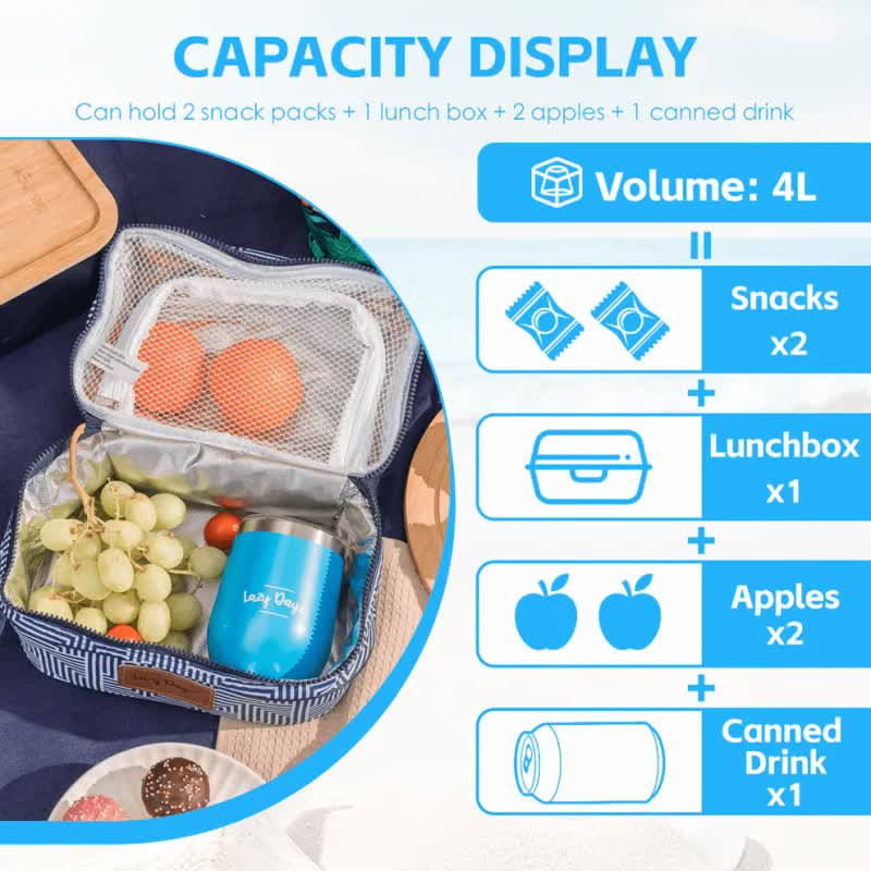 Lazy Dayz Insulated Deluxe Lunch Cooler - Makena