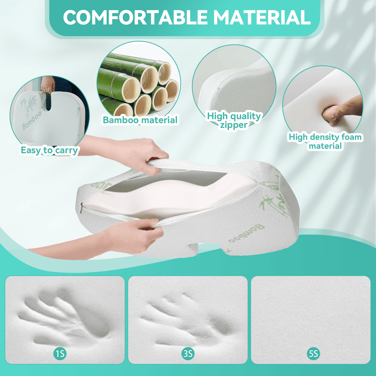 Memory Foam Lumbar Back Support Cushion Seat Set