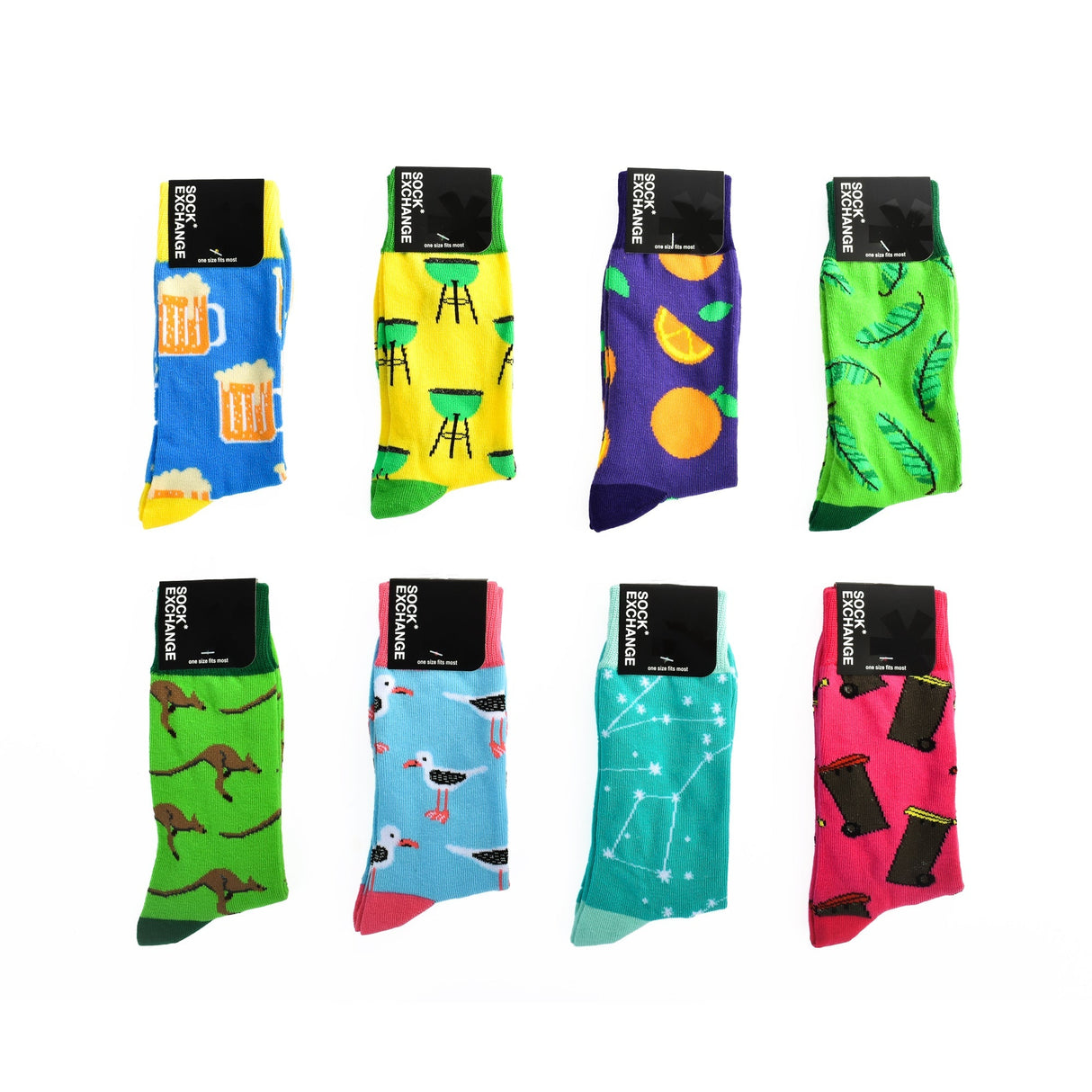 8 Pairs Fashion Novelty Funny Socks one Size 5-13 Men Socks Women Socks #2
