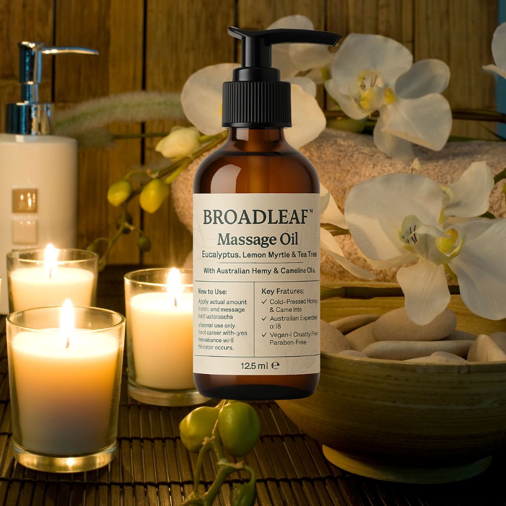 Premium Broadleaf Hemp & Camelina Massage Oil with Australian Essentials