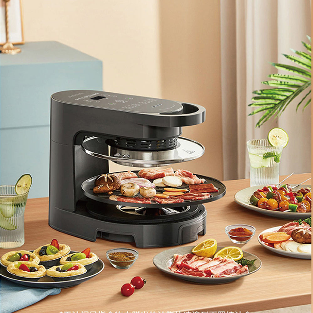 Hoper Layer Multi-functional 2 in 1 air fryer & smokeless BBQ grill KZ-50