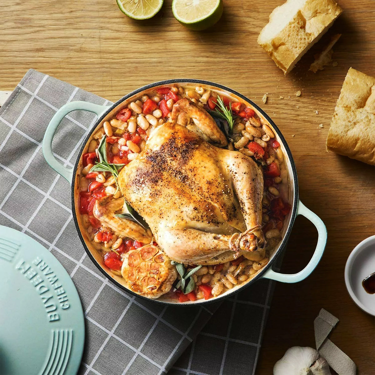 BUYDEEM Enameled Cast-Iron Dutch Oven