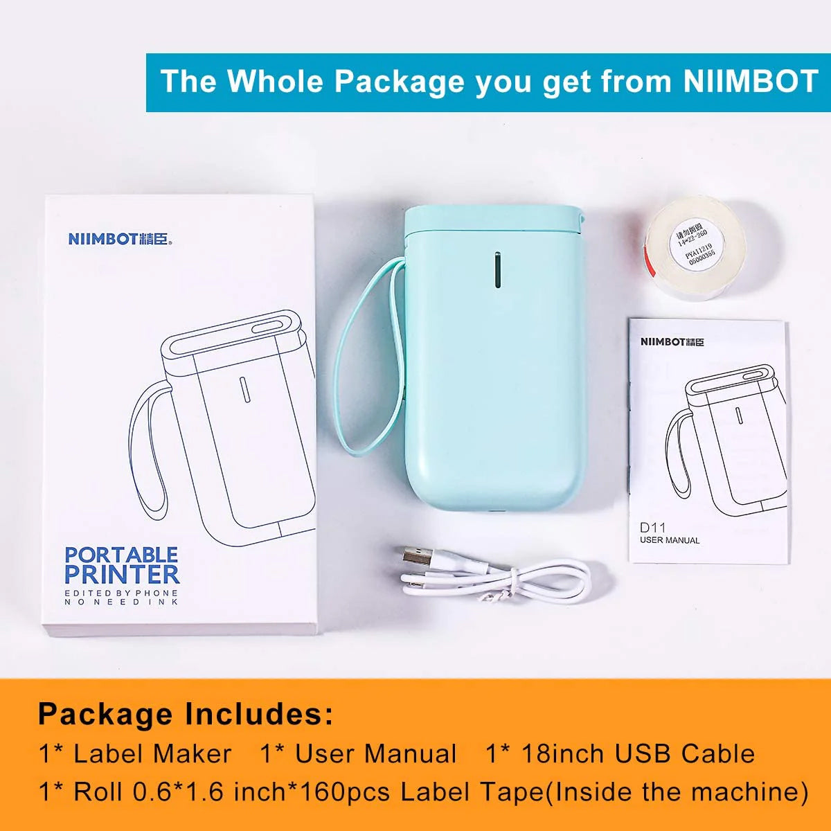 Niimbot D11 Protable Wireless Connection Label Printer Green