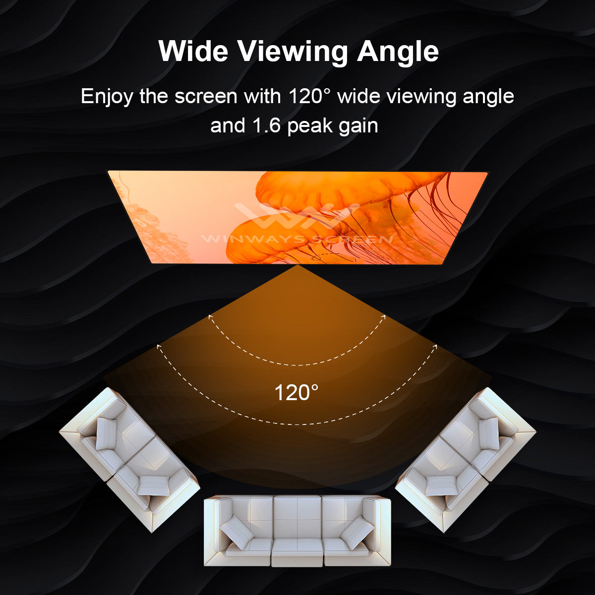 Winways Medium Throw ALR 120'' Rollable Fresnel Screen