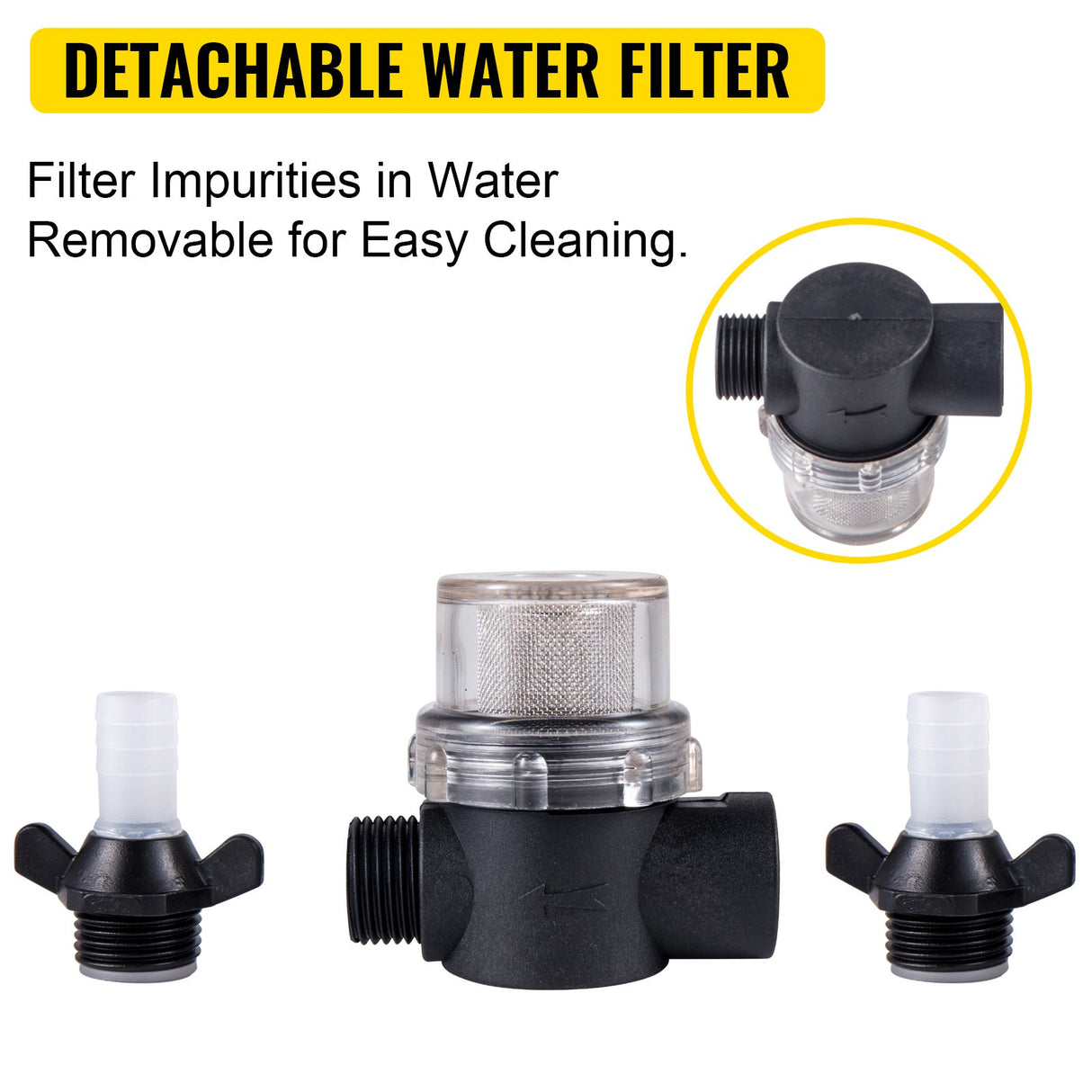 VEVOR RV Water Pump 5.3 GPM 5.5 Gallons Per Minute 12V Water Pump Automatic 70 PSI Diaphragm Pump with 25 Foot Coiled Hose Washdown Pumps for Boats