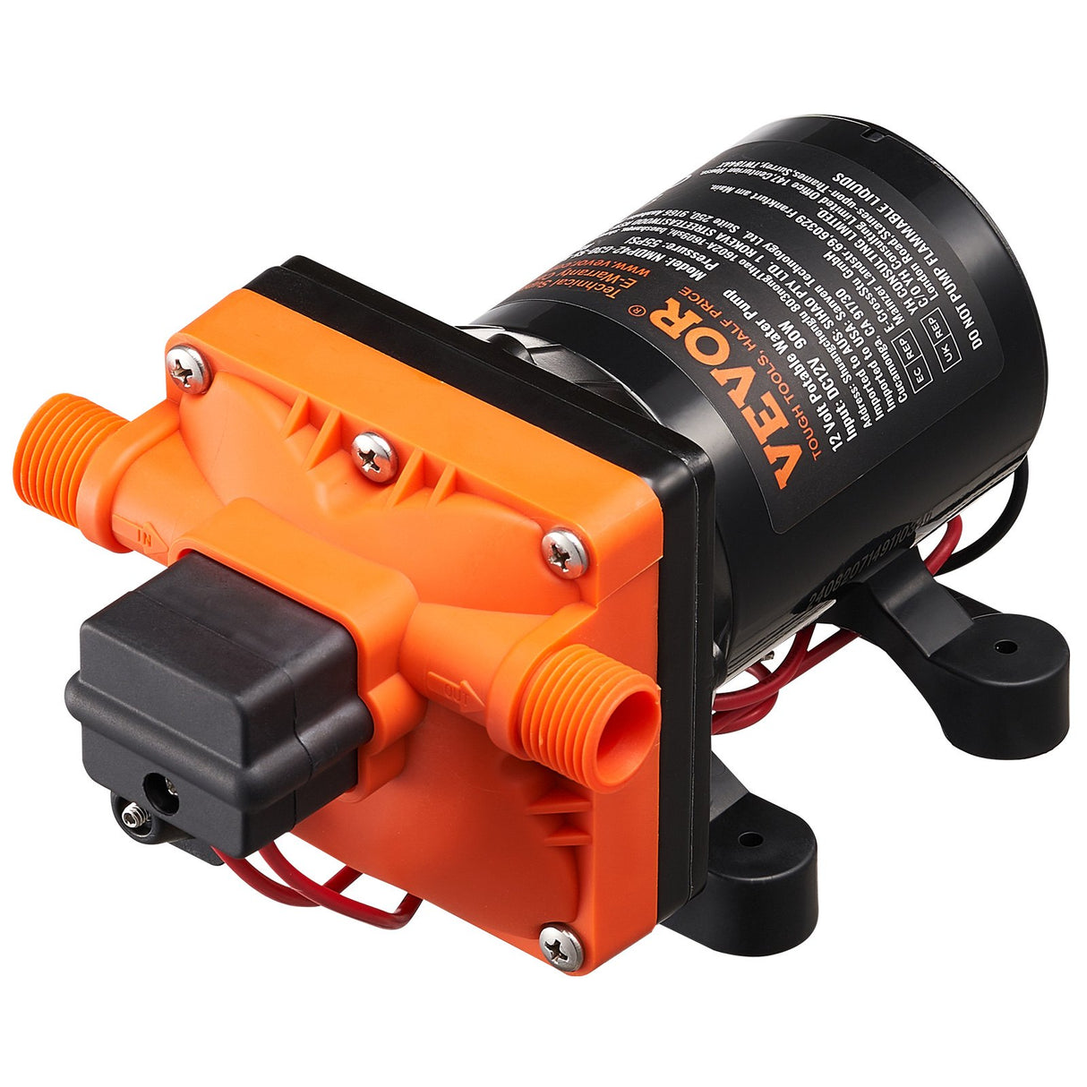 VEVOR Diaphragm Pump 3GPM 11.36 L/min 4-Chamber Water Pump Pressure Switch