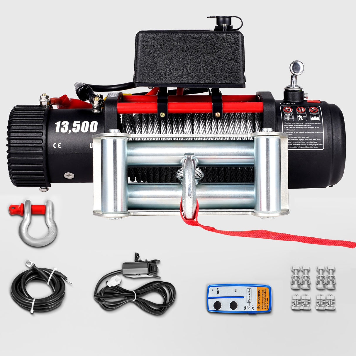 VEVOR Electric Winch Recovery 12v 13500Lb / 6125Kg,Electric Truck Winch with Handle and Wireless Remote Control,13500Lb /6125Kg Electric Truck Winch
