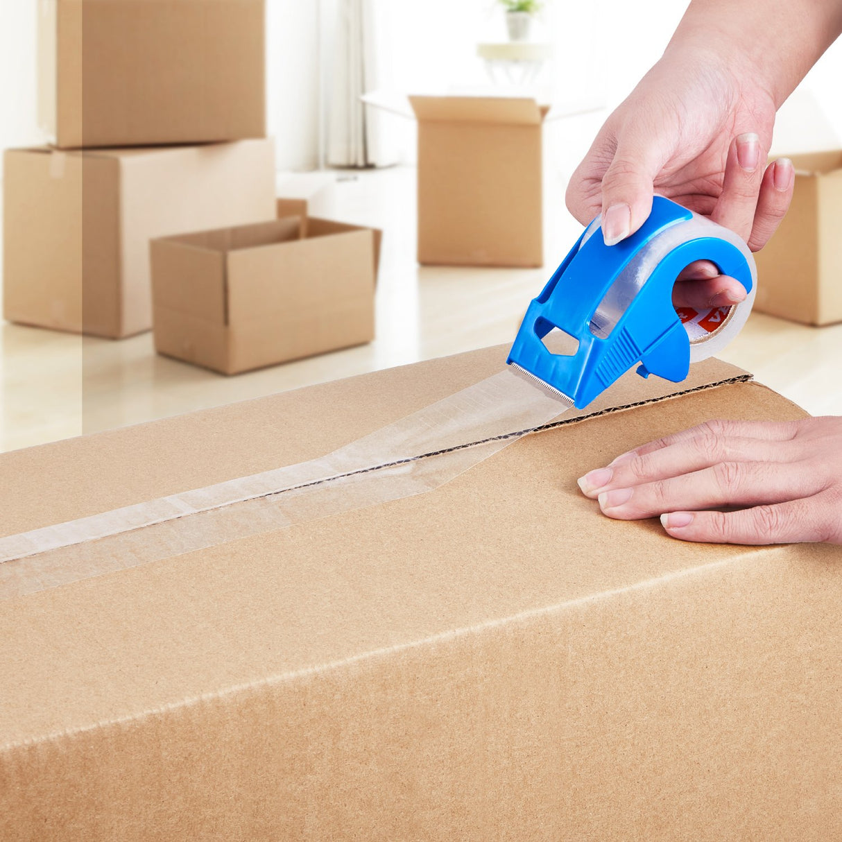 Packing Tape 6 Rolls 25 Yards Clear Shipping Tape with Dispenser 2.7 Mil