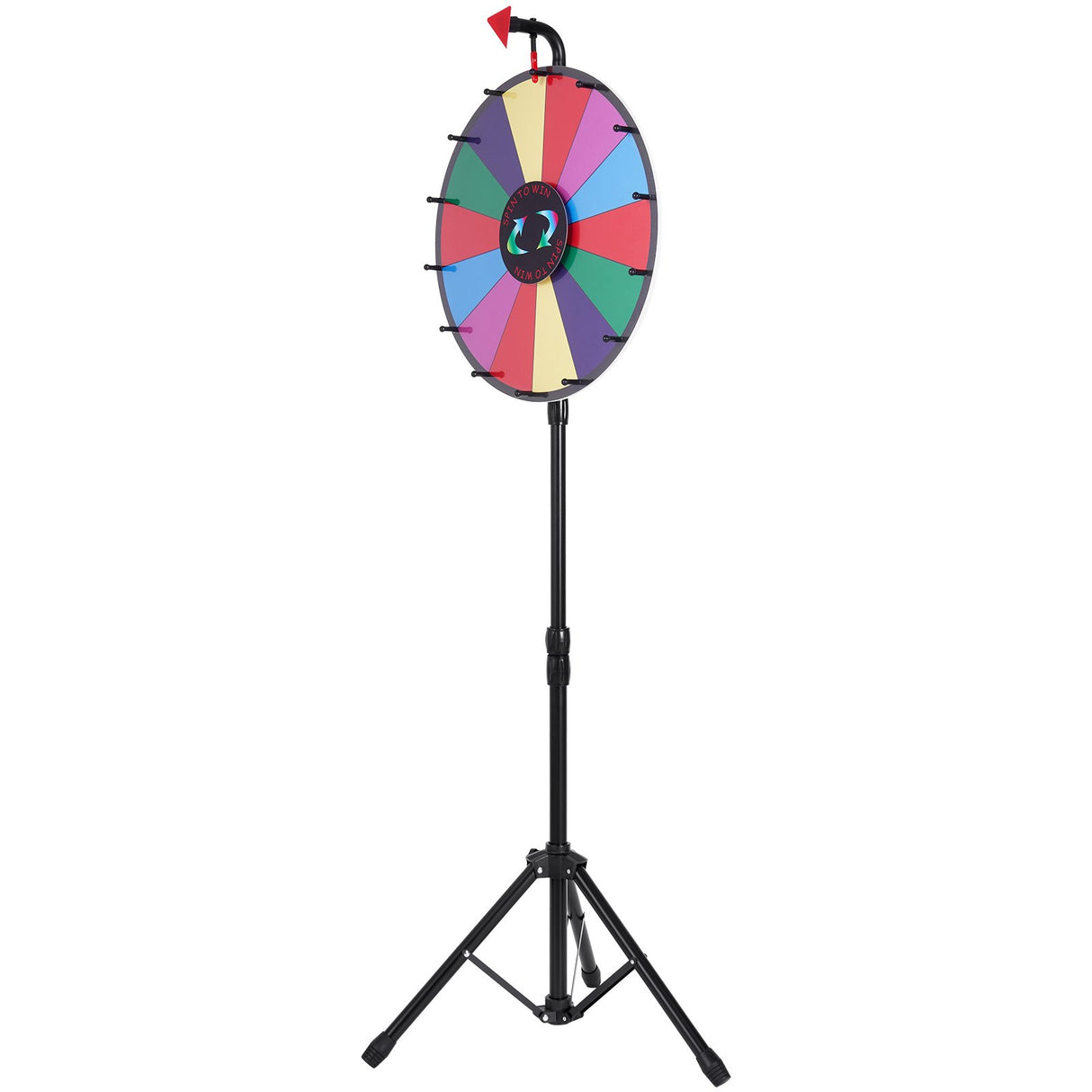 Vevor 18 Inch Tabletop Color Prize Wheel with Folding Tripod Floor Stand 14 Slots Dry Erase
