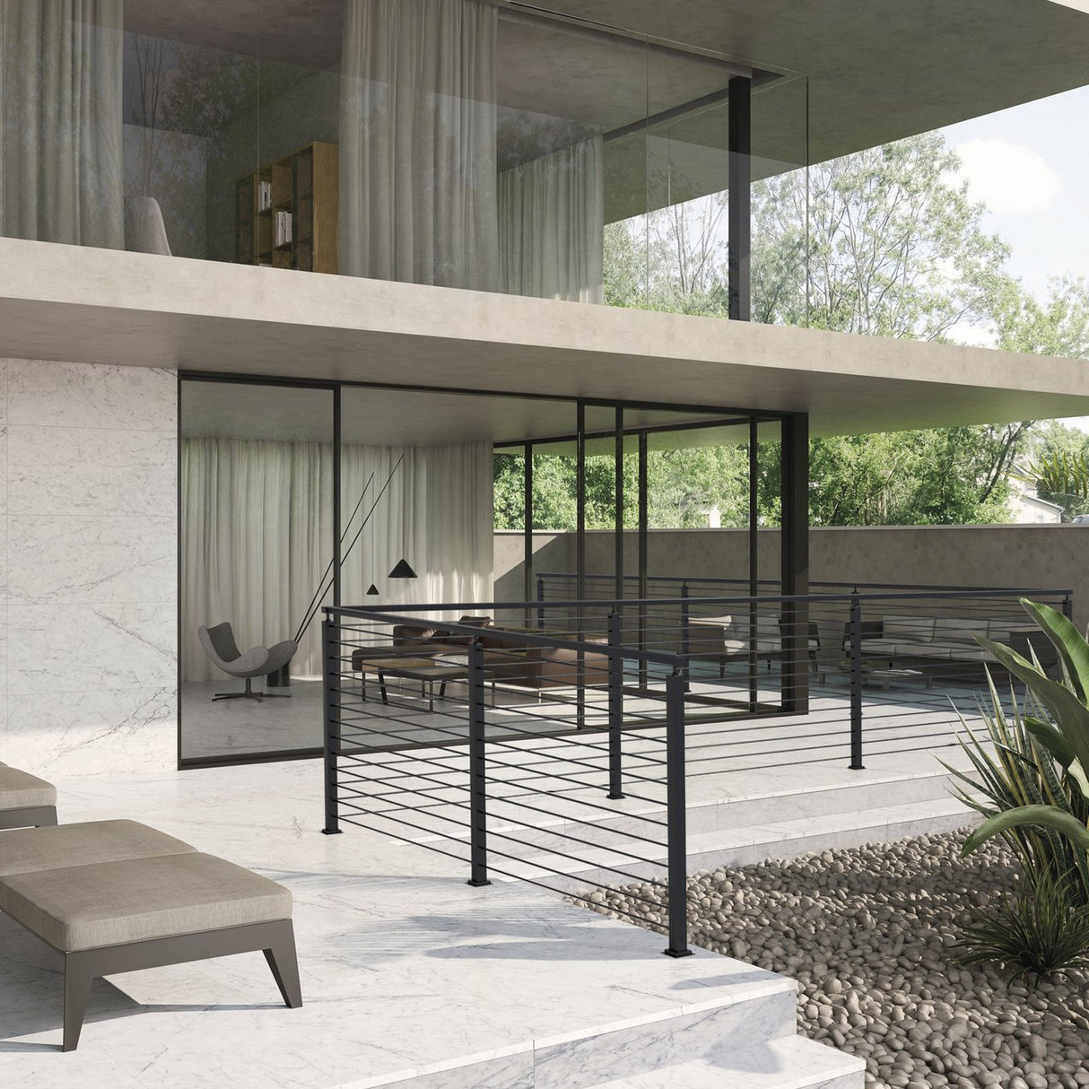 VEVOR Cable Railing Post, 42" x 1" x 2" Steel L-Shaped Hole Corner Railing Post, 12 Pre-Drilled Holes, SUS304 Stainless Steel Cable Rail Post with Horizontal and Curved Bracket, 1-Pack, Black, 106.7*2.5*5 cm