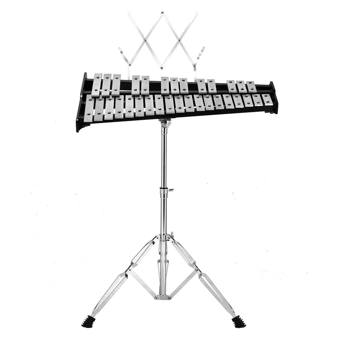 VEVOR 32 Note Glockenspiel Xylophone Bell Kit, Professional Percussion Instrument Set with Mallets, Drum Sticks, Music Stand, Adjustable Stand and Carrying Bag for Students & Adults