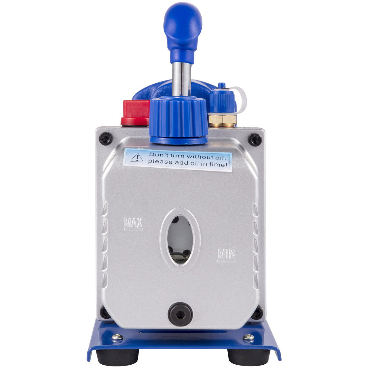 VEVOR 3CFM 84 L/M 1-Stage, Refrigerant Vacuum Pump Refrigeration Gauges A/C Air Conditioning 1440 RPM 1/4 HP, 3 pcs hoses 800 PSI Refrigeration Gauges