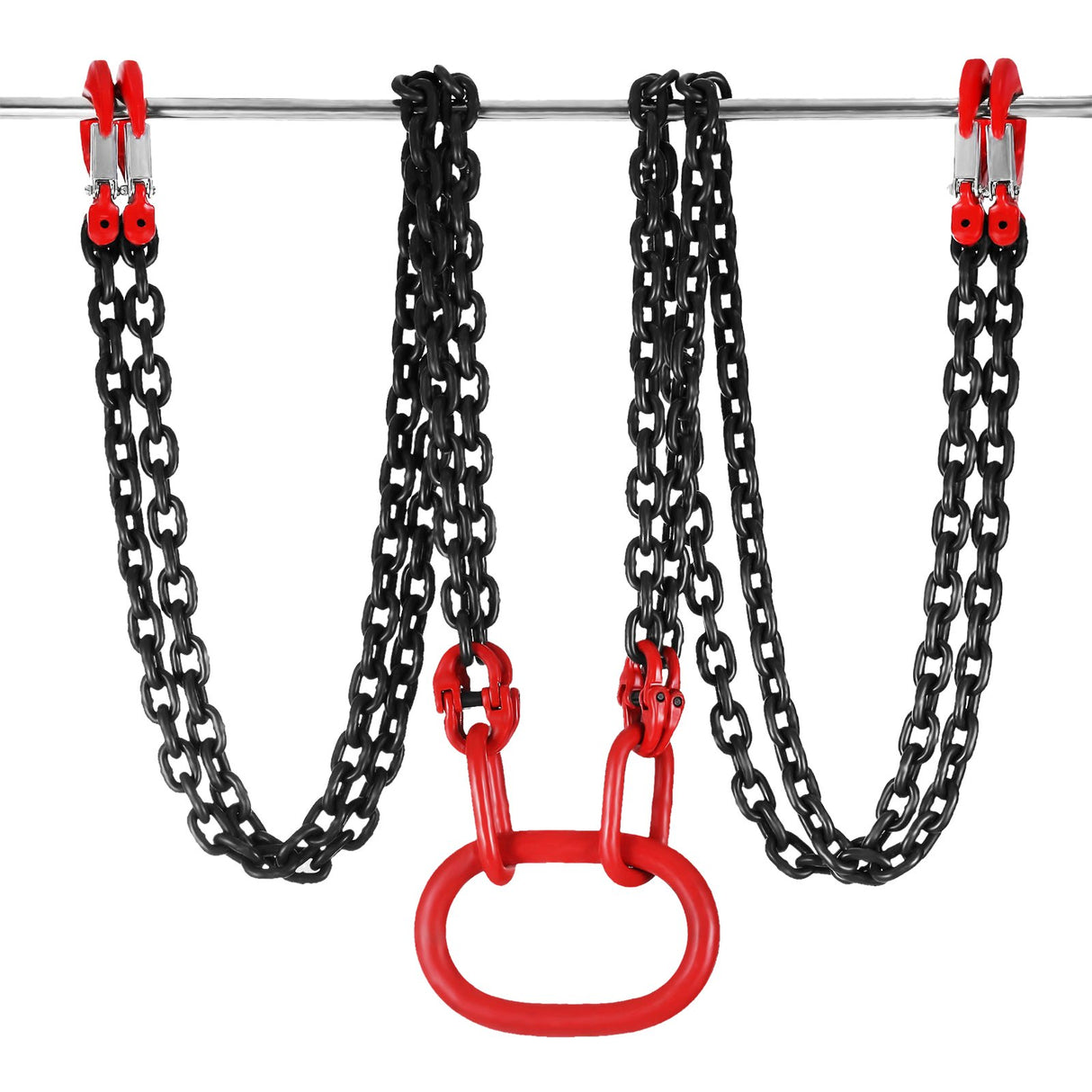 VEVOR Chain Sling 5/16" X 10' Engine Lift Chain G80 Alloy Steel Engine Chain Hoist Lifts 3 Ton with 4 Leg Grab Hooks and Adjuster