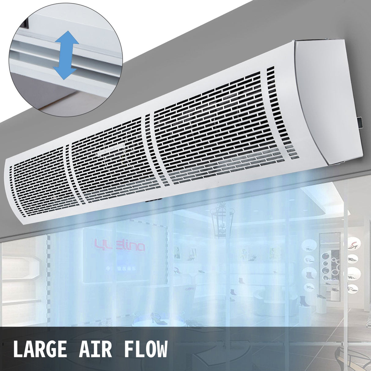 VEVOR Air Curtain, 1.2m Electric Wind Curtain with Limit Switch, Max. 2204 CFM Air Flow, 3 Speeds Control Commercial Indoor Air Curtain, Ideal for